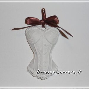 Corsetto in gesso profumato con nastro marrone