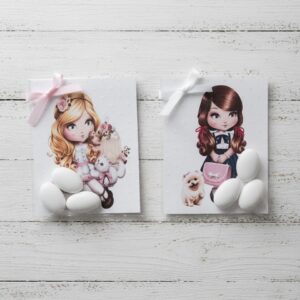 Segnaposto comunione e compleanno bimba