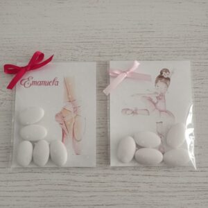 Segnaposto bomboniera comunione danza 5 confetti