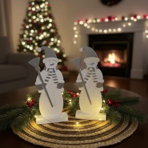 Pupazzo di neve segnaposto in gesso