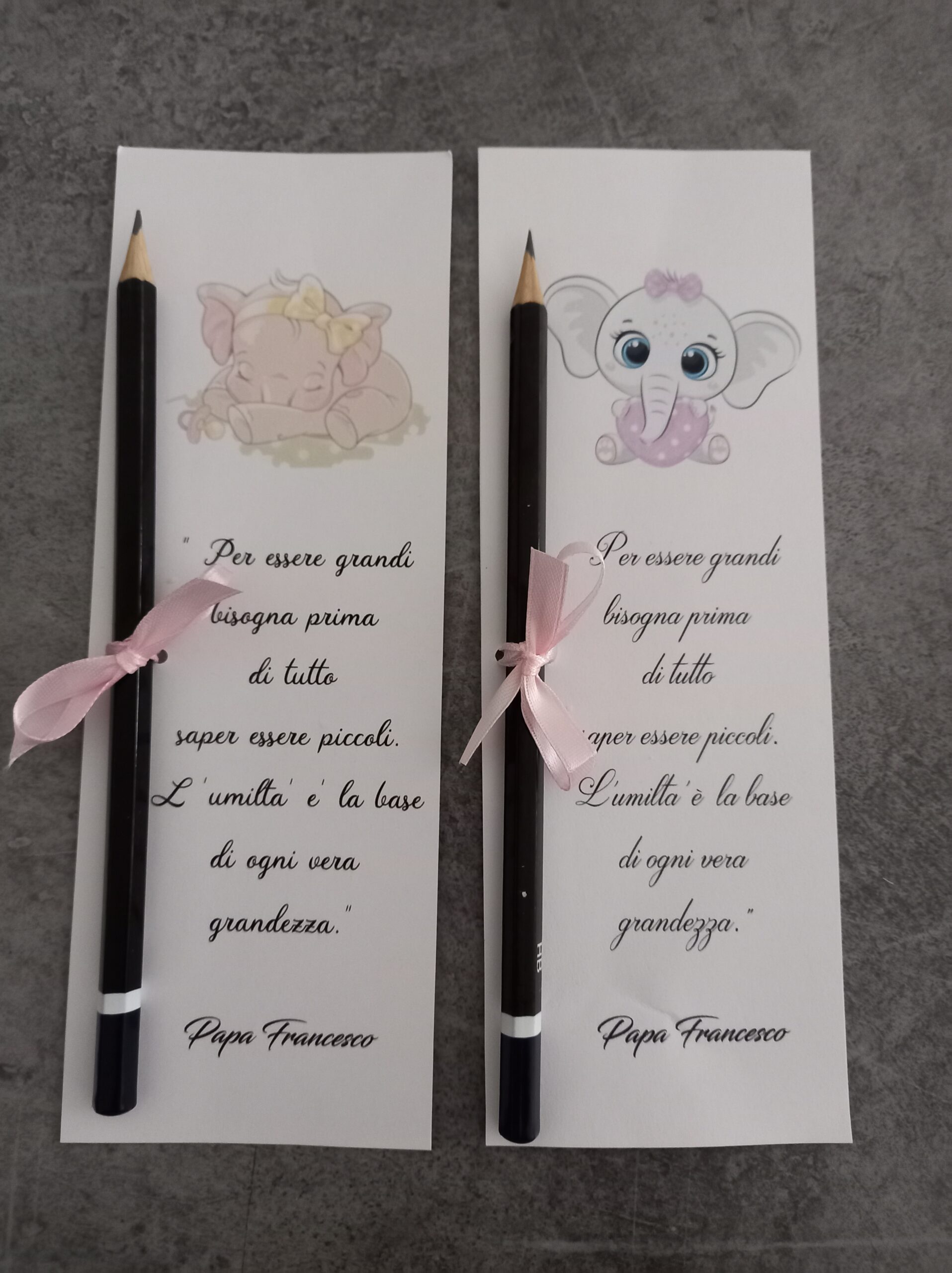 Segnaposto con matita elefantino rosa - immagine 2