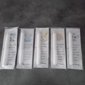 Candela battesimo segnaposto