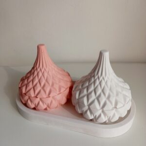 Set doppio porta gioie bianco/corallo