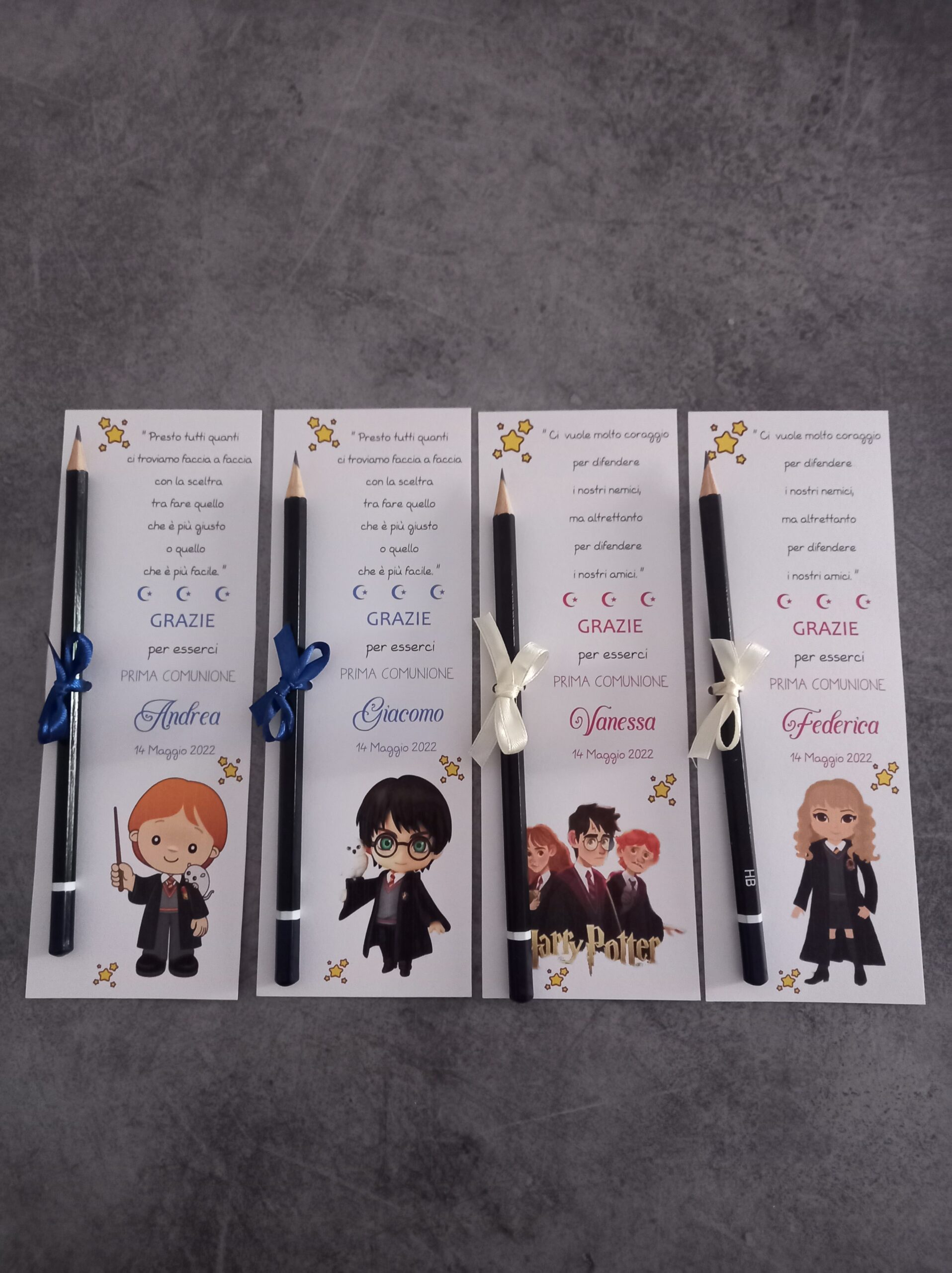 Segnalibro con matita comunione harry potter