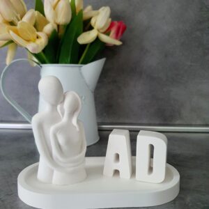 Set statuetta coppia con iniziali