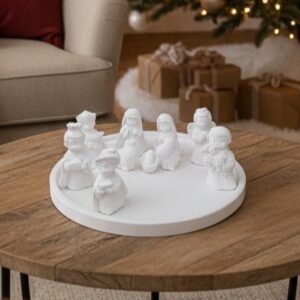Natività in gesso 10 pz piu' piatto tondo