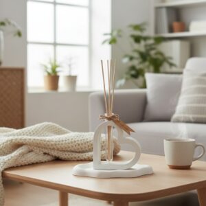 SET Profumatore ambiente cuore con vassoio