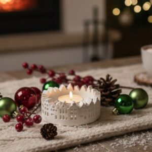 Porta candela a forma di case