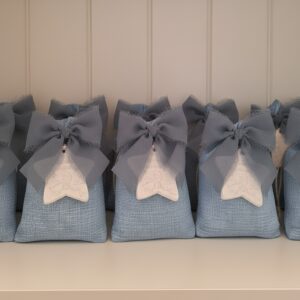 Sacchetti Bomboniera Celeste con Stella in Gesso Profumato