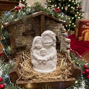 Mini natività in gesso ceramico